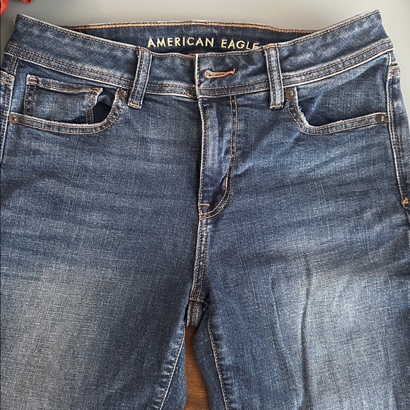 American Eagle Outfitters Women's Dark Blue Kick Boot Jeans - Picture 1 of 5